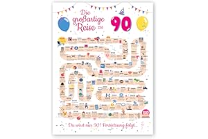 ‎FESTYSPARK Geschenke zum 90 Geburtstag Frau und Mann - Geschenke für Frauen ab 90 Jahre - Schöne Geburtstagskarte 90 Mann und Frau - Geburtstagsdekoration 90 Geburtstag Männer und Frauen - Karte 1935