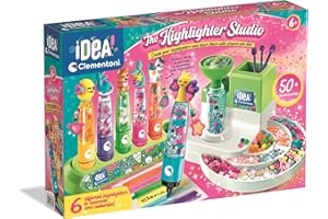 Clementoni Idea 18860 Surligneur d'atelier avec Plus de 50 Accessoires – Jouet créatif, Stylo personnalisé, Coffret Cadeau pour Enfants à partir de 6 Ans