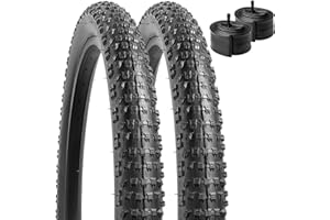 YunSCM 2PCS 26 Pouces Pneus 26x2.60 ETRTO 66-559 et 2PCS Chambres à air 26x2.50/3.0 AV32mm Valve Compatibles Bike 26x2.50 26x2.60 26x2.80 Pneus de vélo et Chambres à air