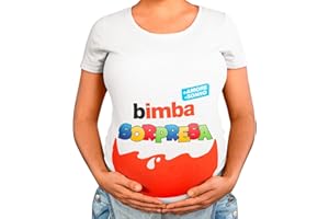 My Digital Print - T-Shirt Maglia Premaman Bimba Sorpresa - Annuncio Gravidanza - Regalo Donna Incinta - Idee Regalo Baby Shower e Gender Reveal - Magliette Divertenti - Boy or Girl