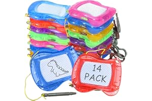 Solinorex 14 Stück Mini Maltafel Zaubertafel mit Schlüsselanhänger Kinder, Party Mitgebsel Kindergeburtstag, Klassenzimmer, Partygeschenke, Geburtstag Kinderparty Geschenktütenfüllung, Mitgebsel