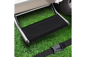 ‎EFEALL EFEALL Wohnmobil Trittstufen Fußmatte, Schnallenverschluss rutschfeste Verstellbare Trittstufe Teppich Wohnmobil, Stufenmatten Wohnmobil für 18–24 cm / 7-10'' Trittstufe Wohnmobil, Schwarz