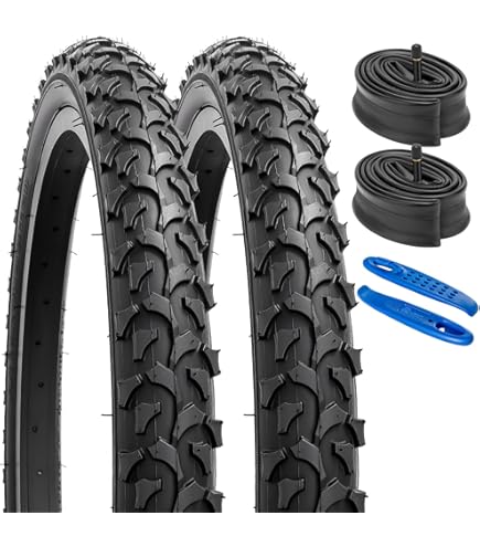 Lot De 2 Pneus Pliables 20x2.25 + 2 Chambres à Air 20" - ETRTO 58-406, Valve AV32mm, Compatible VTT Et Vélo Urbain