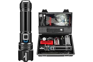 Shadowhawk Taschenlampe Led 20000 Lumen, Extrem Hell Taschenlampe USB Aufladbar Taktische Taschenlampen Mit holster XHP70.2, 