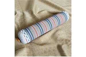 ZHIWEIKJ Buchweizenkissen, Zylinder-Nackenkissen Buchweizenkissen mit waschbarem Baumwoll-Kissenbezug, Zylinder-Halswirbelkissen zur Schmerzlinderung, runde Buchweizenschalen-Rumpfkissen