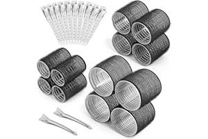 SHYNEK lockenwickler über nacht Lockenwickler selbsthaftend 24-teiliges Set mit 12 hitzebeständigen Lockenwicklern, 3 Größen (4 Jumbo, 4 groß und 4 mittel) und 12 Haarspangen