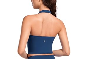 CRZ YOGA Biustonosz sportowy Butterluxe Halter Longline dla kobiet – usztywniany top do ćwiczeń i jogi z wbudowanymi wkładkami