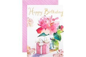 Hallmark Birthday Card - Classic Watercolour Floral Design, Birthday Card Flower