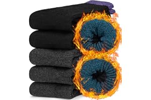 Chalier Finery Wełniane skarpety damskie, termiczne, ciepłe, zimowe, przytulne, do chodzenia, grube, prezenty świąteczne dla kobiet, 6 par