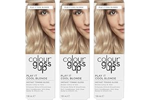 3 pack bundle - a HadcoClairol Bundle - Colour Gloss Up Toning Gloss, Play It Cool Blonde (3x 130ml). A Hadco Bundle With Our Collagen Eye Mask Pack Included.