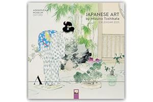 FLAME TREE GIFT Ashmolean Museum: Japanese Art by Mizuno Toshikata Wall Calendar 2025 (Art Calendar)