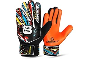 Boss Mann Football Goalkeeper Gloves For Boys, Kids Children Youth Soccer Goalie Gloves with 4mm Latex Finger Spine Protection Super Grip Palm Goalkeeping Gloves