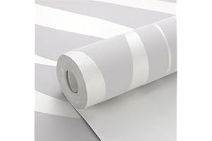PetHot 3D Embossed Wallpaper Non-Woven Wave Stripes Roll Glitter Effect Waterproof Silver for Livingroom Bedroom Kitchen