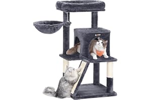 FEANDREA Drapak, drapak dla kota z dużą platformą, szary dym PCT51G