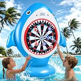 EFFILUMLUX Kids Pool Games, Inflatable Dartboard Pool &ndash; 10 Sticky Balls, Inflatable Darts Game, Throwing Game Children Adults