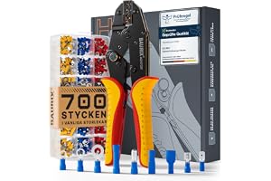 BAURIX® Kabelskotång Set 700 delar – kabelskor 0,5–6 mm² | Modell HEKTOR. Reglerbar crimpkraft ger gastäta anslutningar – elektrikerverktyg för proffs & hemmafixare.