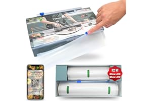 ANTEGE Bolsas Envasar al Vacio Alimentos. 2 rollos 1 de 28x600cm y 1 de 20x600cm Bolsas Vacio Alimentos Bolsa Vacio Alimentos Rollos Envasadora al Vacio Bolsas para Envasar al Vacio Alimentos