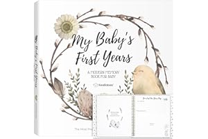 KEABABIES First 5 Years Baby Memory Book - 90 Pages Hardcover Baby Book Journal - First Year Baby Keepsake Book - Baby Milestone Book for Boys, Girls - Baby Books for Parents, Newborn Gifts (WonderLand)