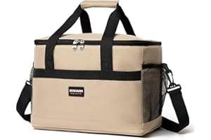 XIXIAMI Large Cooler Bag 20L/33L Insulated Picnic Bag Food Storage Bag Cooling Bag Foldable Cool Bag Outdoor Drinks Cooler for Camping/Picnic/Fishing/Beach Party/BBQs