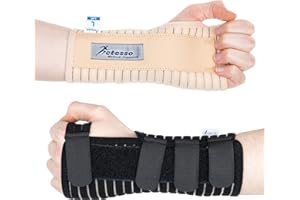 Actesso Tutore Polso Traspirante - Ideale Polsiera per Sindrome del Tunnel Carpale, Slogature, RSI e Tendinite (Nero, L (Pack of 1), Sinistro)