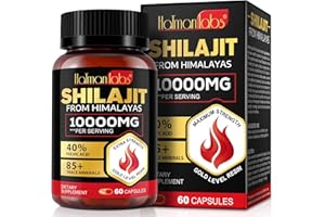 TAMIODFO Shilajit Capsules, Natural Shilajit from Himalayan, 10000mg Shilajit Resin with 85+Trace Minerals and 40% Fulvic Acid, Himilayan Shalajit Resin(60 Capsule)