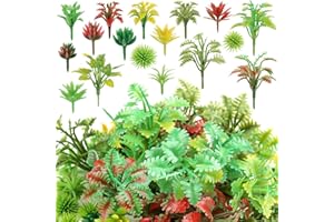 QUOZUO Lot de 100 plantes miniatures - Diorama - Arbre architectural - Arbres en plastique - Plantes pour bricolage - Art de jardin - Paysage - Décoration de chemin de fer - Architecture