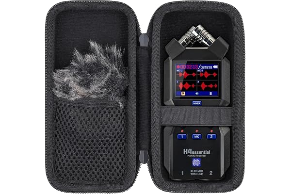 Aenllosi Étui Rigide Compatible avec Zoom - H4essential – Enregistreur 4 Pistes 32 Bits à Virgule Flottante(Noir,Étui Uniquement)