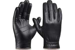 GSG SINCE 1998 – Gants Cuir Homme Tactiles, en Cuir d’Agneau Véritable Sans Chrome, Doublure Laine & Nylon, Chauds et Confortables, Idéal pour Ski et Conduite M25001
