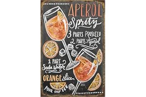 BA Market Vintage Blechschild Aperol Spritz 20 x 30 cm Wandschild für Café Bar Home Retro Nostalgie Premium Metallschild Cocktail Löcher für Wandbefestigung (Aperol Spritz)