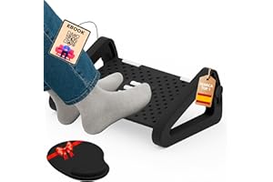 ALEHC® Versión Mejorada 2.0 [Pack 2 pcs + Ebook Exclusivo] Reposapiés de Oficina Antideslizante y Ajustable en 6 Alturas + Alfombrilla Premium - Dile Adiós a la Fatiga y Trabaja con Máxima Comodidad