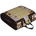 KALA DARSHAN CRAFTS BAZAAR - Foldable Mat with Korai River Grass Chatai 2.5 X 6 Feet 15MM Soft Foam Brown Cotton Fabric, Reduced Back Pain Portable