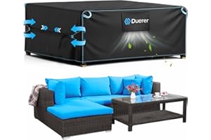 Duerer Copertura Tavolo Esterno Impermeabile 170x94x70cm, Copertura per Mobili da Giardino, 420D Oxford Telo Copritavolo Rettangolare da Esterno Anti-UV Antivento Antipolvere Copri Divano