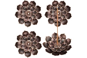RUNEAY 4 Pcs Incense Holder,Mini Lotus Incense Stick Holders Burner Holder with 6 Incense Holes for Office Tea House Meditation Yoga SPA Home Fragrance Decor(2.28 inch/5.8 cm)