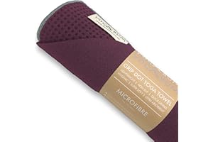 Yogabum Grip Dot Yoga Mat Towels | Non-Slip | Eco Yoga Towel (Aubergine)