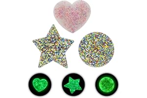 HUIPALON 3 PCS Picky Pad, Luminous Skin Picky Pad Sensory, Silicone Picky Pads, Stress & Anxiety Relief for Trichotillomania/Dermatillomania/ADHD (Circle, Heart, Pentagonal)
