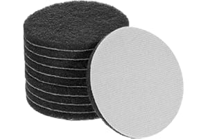sourcing map 10 Pcs 5 Inch Nylon Hoop Scrubbing Pad 800 Grits Scrubber Scouring Pads Hoop and Loop Surface Conditioning Drill Scuffing Disc, Grey