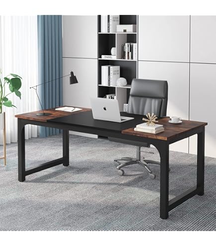 SHW Escritorio Esquinero De Madera En Forma De L De 51