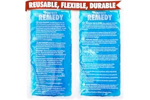 Perfect Remedy Gel Ice Pack Hot & Cold Compress, Reusable Injury Ice Packs for Sports Injuries, Pain Relief Help, Soothing Soft Gel for Soreness & Muscle Strain Conditions (2Pk, Blue, Reg)