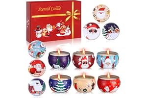 PERMUST 6 Stück Duftkerzen Geschenkset Set,Weihnachten Geschenke Christmas Scented Candles Set Duftkerze Sojawachs Duftkerzen Geschenk Set Aromatherapie Kerzen Weihnachtskerzen Set für Weihnachten
