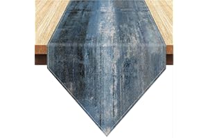 DAKTOU Runner Tavola Moderno Blu Grigio Lino Lavabili Ranner da Tavola Tovaglia Centro Tavola Moderno per Soggiorno Runner per Il Tavolo per Casa Cucina Compleanni Matrimonio Feste Vacanze 40x140 cm