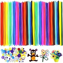 Scovolini Colorati Fiyuer - 280 Pezzi Con Pompon E Occhi, Per Lavoretti Creativi, 30cm - Foto 8