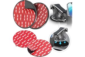 MASIGO Adhesive Dashboard Mounting Disk Set for Suction Cup Mounts – 95mm Wide Discs Made with 3M VHB Adhesive – Strong Hold for Phone Holders, Sat Navs, Dash Cams – Includes 2 Discs + 2 Replacement Pads