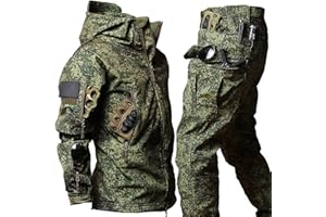 ‎SHAIRMB SHAIRMB Taktischer Anzug, Tarnanzug für Herren, Kampfanzug, BDU Jacke, Hemd und Hose, Uniform, Taktische Tarnkleidung, Jagd, Wasserdichter Tarnanzug, Militäruniform