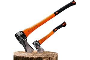 MONZANA Gardebruk Set Ascia Spaccalegna Accetta da Taglio Manico Ergonomico Ascia da Spacco Mazza Spaccalegna Taglia Legna