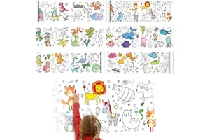 MIAYICAL Rotolo di Carta da Disegno Bambini, Autoadesiva Fogli da Colorare per Bambini, 2pz Rotoli da Disegno 3M, Tagliabile Rotolo da Colorare per Graffiti Fai Da Te, A