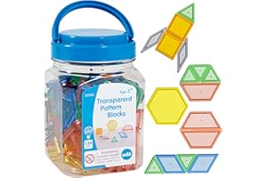 EDX EDUCATION edxeducation Blocchi di plastica trasparente, 120 pezzi, ideali per esplorare luce e colore, risorse matematiche, colori traslucidi