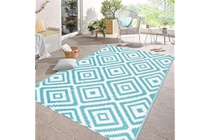 Famibay Tapis d'extérieur imperméable et pliable en paille en plastique réversible pour intérieur et extérieur, camping, balcon, terrasse, jardin, porche, plage, barbecue