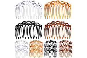 WILLBOND 16 Pieces Women Hair Comb Accessories French Hair Side Combs Plastic Twist Decorative Comb Clips for Women Bridal Wedding Veil Teeth(Black, Transparent, Light Coffee, Dark Coffee)