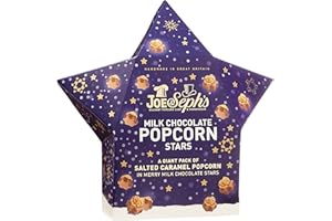 Joe & Seph's Milk Chocolate Popcorn Star (1 unit) | gourmet popcorn, air-popped popcorn, festive snacks, festive decoratative snack, gifts for children