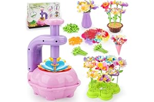 CENOVE Bastelset Kinder ab 4 5 6 7 8 9 10 Jahre, Blumen Basteln Spielzeug mit Blumenmaschine, DIY MädchenSpielzeug Stoff Blumen Bastel Set, Weihnachts und Geburtstags Geschenk Mädchen 4 5 6 7 8 Jahre